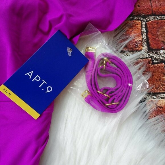 NWT Apt 9 Off-Shoulder Ruffle Tankini Top Swimsuit Convertible Strap S - Picture 10 of 10